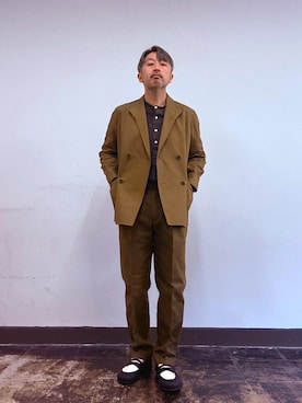 「アイテム（セットアップ）」を使った、buddhabrandgkさん（メンズ・170cm）の夏コーディネート