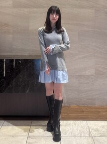 POLO BCSコラボ】シャツレイヤードニットミニワンピース ※BEIGE WEB