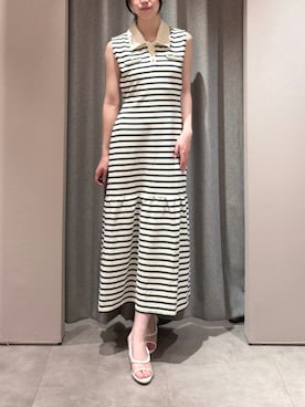 「クリアサンダル」｜momoさん（レディース・159cm）の夏コーディネート
