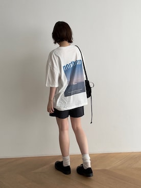 「CANAL JEAN（キャナルジーン）のBUG BLUE　ローカットスニーカー（スニーカー、ブラック系）」を使った、nicoさん（レディース・154cm）の夏コーディネート