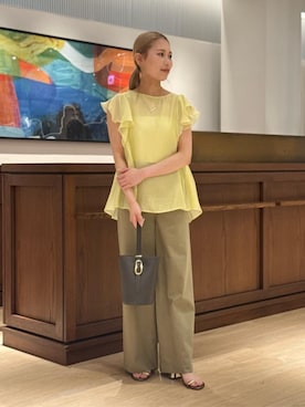 「MACPHEE（マカフィー）のアイテム（パンツ）」を使った、Ukai_TOMORROWLANDさん（レディース・157cm）の夏コーディネート