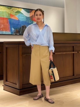 「MACPHEE（マカフィー）のアイテム（パンツ）」を使った、Ukai_TOMORROWLANDさん（レディース・157cm）の夏コーディネート