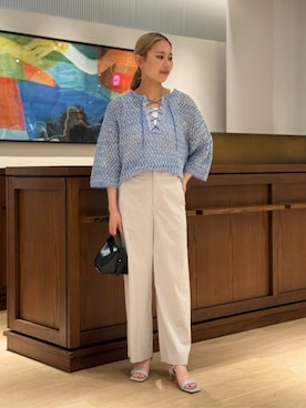 「MACPHEE（マカフィー）のアイテム（パンツ）」を使った、Ukai_TOMORROWLANDさん（レディース・157cm）の夏コーディネート