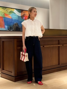 「レッド」｜Ukai_TOMORROWLANDさん（レディース・157cm）の夏コーディネート