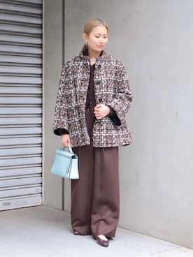 「アイテム（パンプス、パープル系）」を使った、Ukai_TOMORROWLANDさん（レディース・157cm）の秋コーディネート