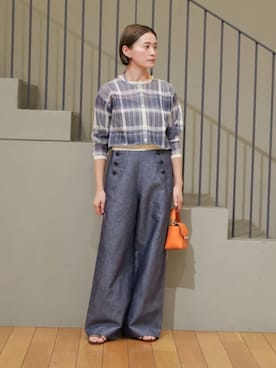 「MACPHEE（マカフィー）のアイテム（パンツ）」を使った、Shima_TOMORROWLANDさん（レディース・160cm）の夏コーディネート
