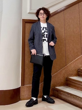 「TAKEO KIKUCHI（タケオキクチ）のアイテム」を使った、のぐみさん（メンズ・155cm）の春コーディネート