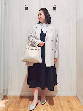 「アイテム（トレンチコート、グレー系）」を使った、kotomiさん（レディース・160cm）の冬コーディネート