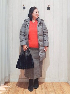 「アイテム（ダウンジャケット/コート、グリーン系）」を使った、kotomiさん（レディース・160cm）の秋コーディネート