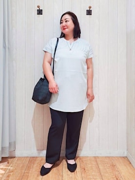 「アイテム（チュニック、グリーン系）」を使った、kotomiさん（レディース・160cm）の夏コーディネート