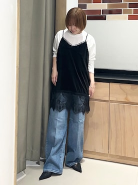 「THE SHOP TK （ザ ショップ ティーケー ）のアイテム（Tシャツ/カットソー）」を使った、かのさん（レディース・147cm）の秋コーディネート
