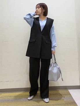 「THE SHOP TK （ザ ショップ ティーケー ）のアイテム（ベスト）」を使った、かのさん（レディース・147cm）の冬コーディネート