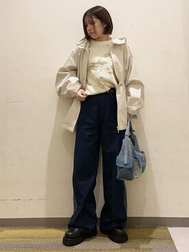 「THE SHOP TK （ザ ショップ ティーケー ）のアイテム（ニット/セーター）」を使った、かのさん（レディース・147cm）の冬コーディネート