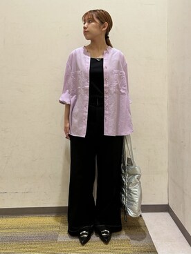 「THE SHOP TK （ザ ショップ ティーケー ）のアイテム（トートバッグ）」を使った、かのさん（レディース・147cm）の夏コーディネート