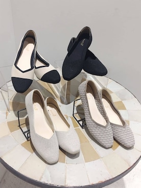 「grove（グローブ）の【人間工学】洗えるニットパンプス（その他シューズ、ブラック系）」を使った、satsukiさん（レディース・154cm）の冬コーディネート