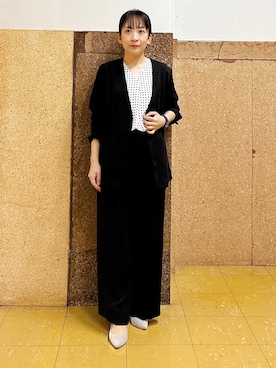 「index（インデックス）の◆ペプラムドットブラウス（シャツ/ブラウス、イエロー系）」を使った、hattoriさん（レディース・152cm）の春コーディネート