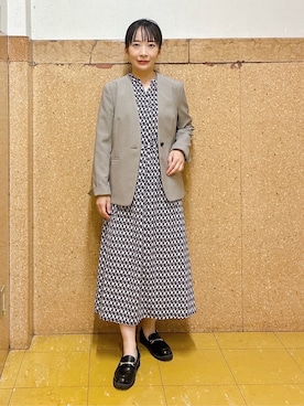 「アイテム（スーツジャケット、ブラウン系）」を使った、hattoriさん（レディース・152cm）の秋コーディネート
