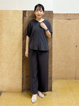 「INDIVI（インディヴィ）の【着る日傘】ドルマントップス（シャツ/ブラウス、グレー系）」を使った、hattoriさん（レディース・152cm）の夏コーディネート