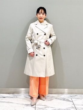 「アイテム（トレンチコート、グレー系）」を使った、hattoriさん（レディース・152cm）の春コーディネート