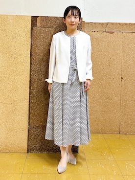 「アイテム（ノーカラージャケット）」を使った、hattoriさん（レディース・152cm）の夏コーディネート