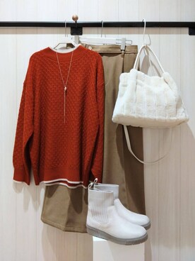 「DRESKIP（ドレスキップ）のアイテム」を使った、おとうふさん（レディース・157cm）の冬コーディネート