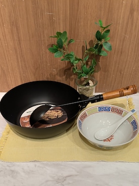 「アイテム（食器）」を使った、エトーさん（レディース・157cm）の夏コーディネート