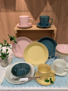 「アイテム（食器）」を使った、エトーさん（レディース・157cm）の春コーディネート