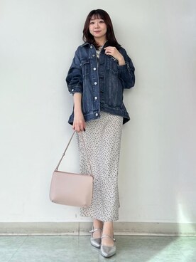 「UNTITLED（アンタイトル）の【Healthy DENIM】別注Bran／デニムジャケット（デニムジャケット、ブルー系）」を使った、KAHOさん（レディース・149cm）の春コーディネート