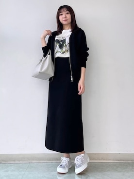 「SUPERGA（スペルガ）のアイテム」を使った、KAHOさん（レディース・149cm）の冬コーディネート