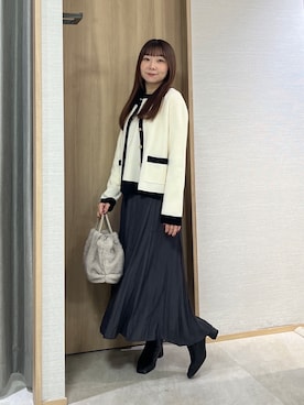 「アイテム（アクセサリー、ピンク系）」を使った、KAHOさん（レディース・149cm）の秋コーディネート