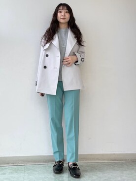 「アイテム（トレンチコート、グレー系）」を使った、KAHOさん（レディース・149cm）の冬コーディネート