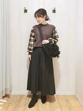 「DRESKIP（ドレスキップ）のアイテム」を使った、SAKIさん（レディース・159cm）の冬コーディネート