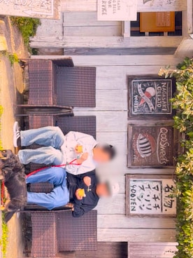 「GU（ジーユー）のアイテム（キャップ）」を使った、yyyusei72さん（キッズ・158cm）の春コーディネート