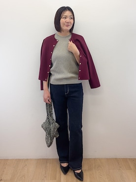 「アイテム（ハンドバッグ、シルバー系）」を使った、Takeさん（レディース・162cm）の秋コーディネート
