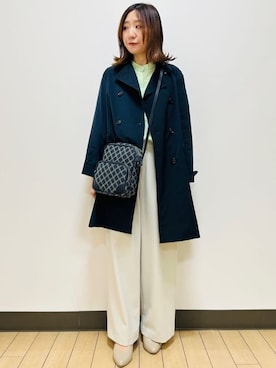 「アイテム（ピーコート）」を使った、miiirefさん（レディース・153cm）の春コーディネート