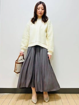 「Reflect（リフレクト）のアイテム（パンツ）」を使った、miiirefさん（レディース・153cm）の冬コーディネート