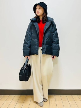 「Reflect（リフレクト）のアイテム（帽子）」を使った、miiirefさん（レディース・153cm）の冬コーディネート