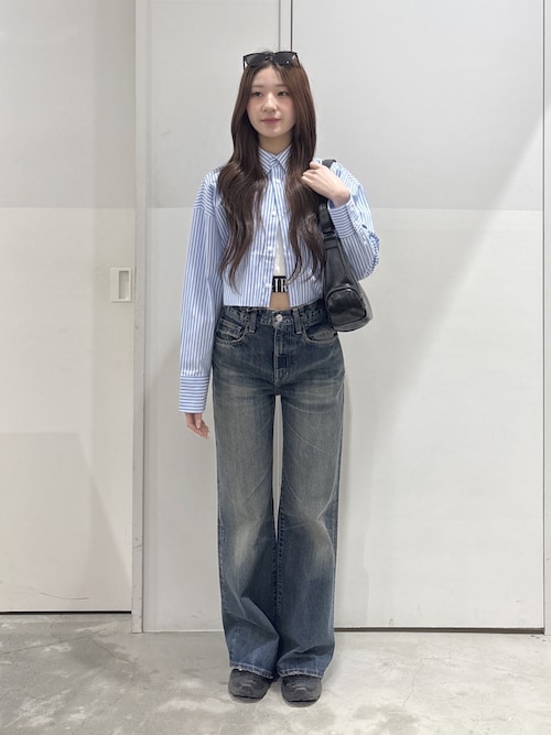 Cropped L/S Tシャツ FACE CROPPED L/S SHIRT（シャツ/ブラウス）｜X-girl（エックスガール