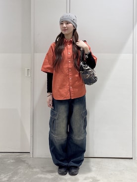 「アイテム（帽子）」を使った、lrntaさん（レディース・160cm）の春コーディネート