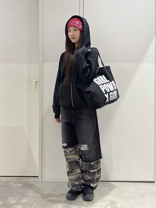 トートバッグ US Vintage big Tote Bag GIRL POWER BIG TOTE BAG（トートバッグ）｜X-girl（エックスガール