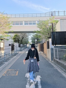 「GU（ジーユー）のアイテム（帽子）」を使った、beo21desuさん（レディース・160cm）の春コーディネート