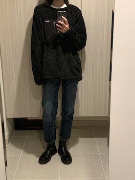 「アイテム（デニムパンツ、その他）」を使った、mi.＊さん（レディース・174cm）の冬コーディネート