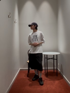 「NANO universe（ナノユニバース）のアイテム（Tシャツ/カットソー、ホワイト系）」を使った、syouさん（メンズ・170cm）の春コーディネート