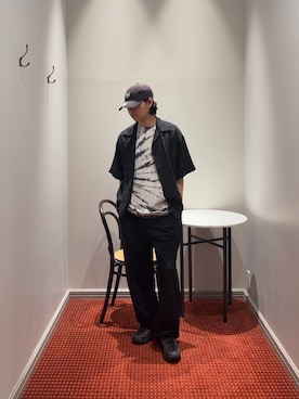 「NANO universe（ナノユニバース）のブラックタイダイTシャツ（Tシャツ/カットソー、その他）」を使った、syouさん（メンズ・170cm）の夏コーディネート