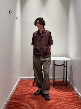 「NANO universe（ナノユニバース）のアイテム（シャツ/ブラウス、ブラック系）」を使った、syouさん（メンズ・170cm）の夏コーディネート