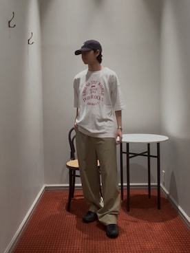 「NANO universe（ナノユニバース）のアイテム（Tシャツ/カットソー、ホワイト系）」を使った、syouさん（メンズ・170cm）の春コーディネート