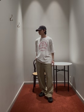 「NANO universe（ナノユニバース）のアイテム（Tシャツ/カットソー、ホワイト系）」を使った、syouさん（メンズ・170cm）の春コーディネート