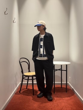 「NANO universe（ナノユニバース）のAIR TOOL コーチシャツ（シャツ/ブラウス、ブラック系）」を使った、syouさん（メンズ・170cm）の夏コーディネート