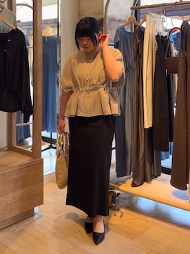 「Jena espace merveilleux(ジェナ エスパスメルヴェイユ)のドロストタックBZ(ベスト、ベージュ系)」を使った、eeeeik6さん(レディース・160cm)の春コーディネート