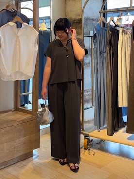 「Jena espace merveilleux(ジェナ エスパスメルヴェイユ)のスキッパーセットアップ(ワンピース、グレー系)」を使った、eeeeik6さん(レディース・160cm)の春コーディネート
